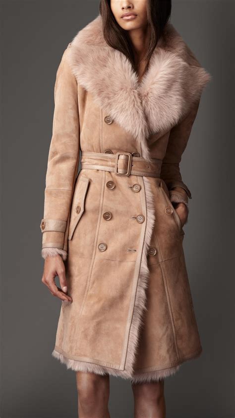 burberry shearling trench coat|burberry trench coat outlet.